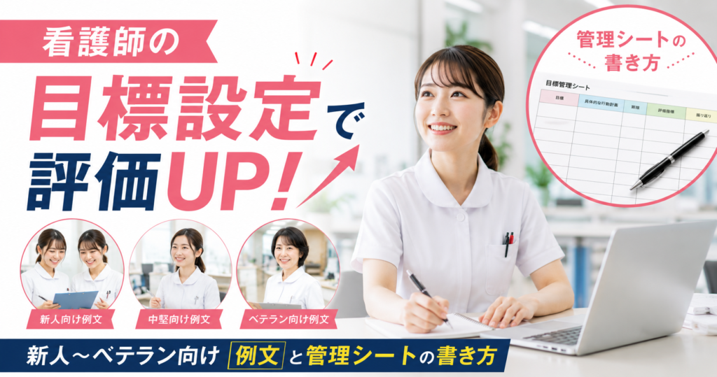 看護師の目標設定で評価UP！新人〜ベテラン向け例文と管理シートの書き方