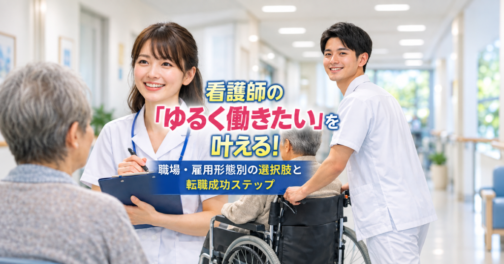 看護師の「ゆるく働きたい」を叶える！職場・雇用形態別の選択肢と転職成功ステップ