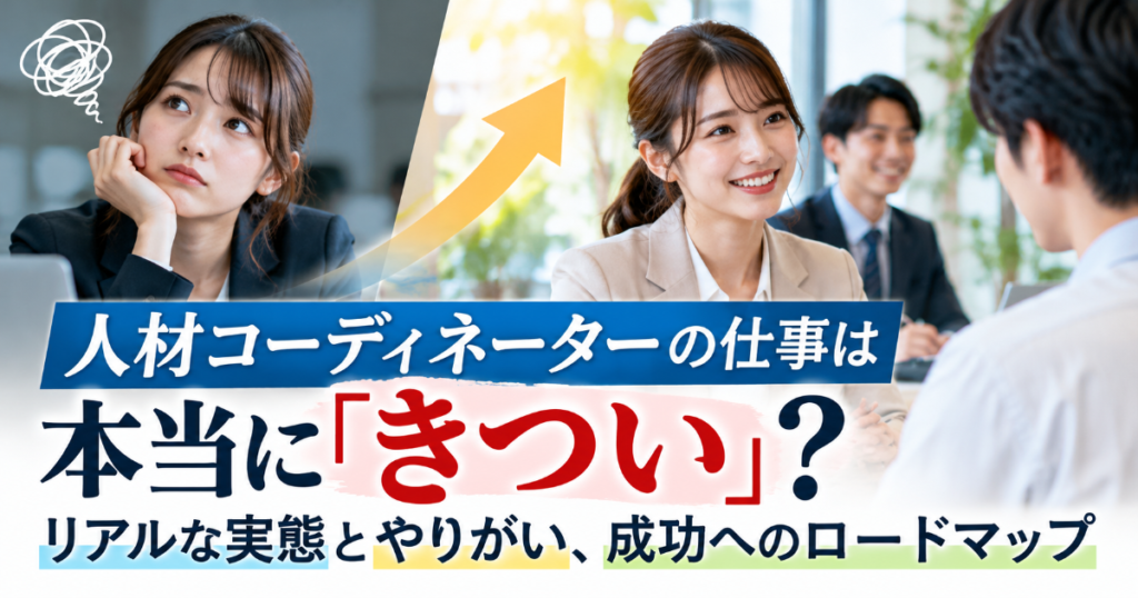 人材コーディネーターの仕事は本当に「きつい」？リアルな実態とやりがい、成功へのロードマップ